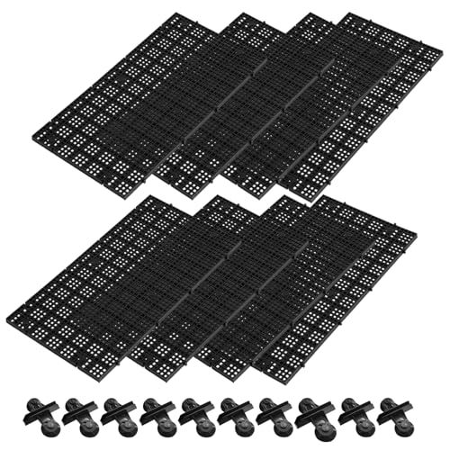 Fish Tank Divider, kingsea 8 pcs Aquarium Dividers with 10 pcs Suction Cups, Tank Aquarium Divide Bottom Isolation Egg Crate, 5.9in x 11.42in, Black - size: L - 8pcs