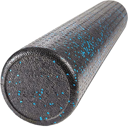 JFIT High Density Foam Roller – EPP Deep Tissue Massage Roller for Muscle Recovery, Myofascial Release & Stretching - color: Speckled Blue, size: 36-Inch