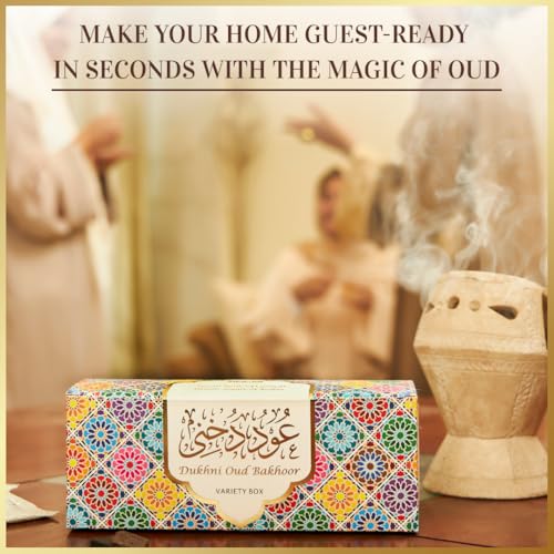 Oud Bakhoor Variety Box by Dukhni | Assorted Box | 30 Pieces Bakhoor | Gift Set & Refill Kit | Arabic Incense | Islamic Gifts, Eid & Ramadan Gift | Luxurious, Long Lasting