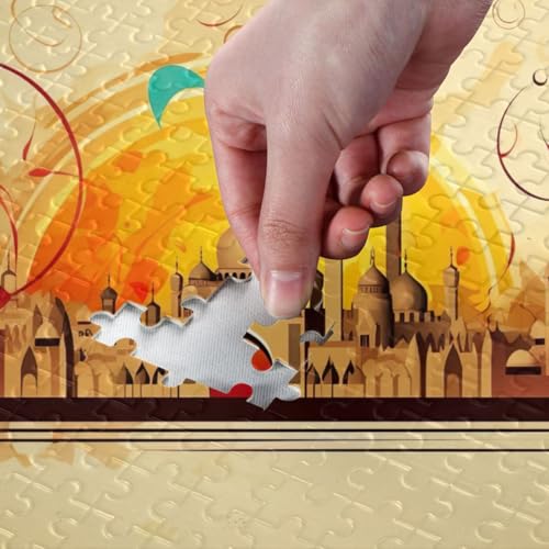 Jigsaw Puzzles 1000 Pieces for Adults Kids Ramadan Kareem Eid Al Adha Mubarak Muslim Game Artwork Toy Gifts 202a5295