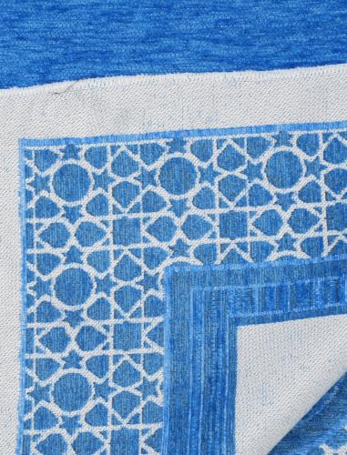 Islamic Prayer Rug Elegant Masjid Pattern Thin Mat Muslim Portable Blanket Ramadan Eid Gift Rug Turkish Prayer Carpet - Blue 1pc - color: 1pc Bluec