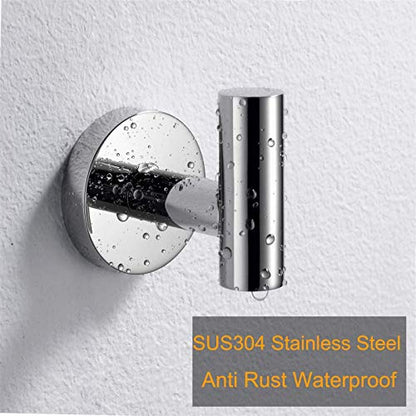 Nolimas Towel Coat Hook Polished Chrome SUS304 Stainless Steel Bathroom Clothes Cabinet Closet Sponges Robe Hook Wall Mounted Round Kitchen Heavy Duty Door Hanger 2 Packs - color: 2pcs Polished Chrome