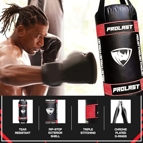 Small Double End Hanging Punching Bag, Boxing, Muay Thai, MMA Training Equipment, Cylindrical, Portable, Filled, Lightweight - color: Red