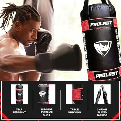 Small Double End Hanging Punching Bag, Boxing, Muay Thai, MMA Training Equipment, Cylindrical, Portable, Filled, Lightweight - color: Red