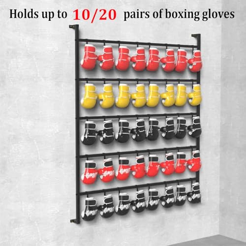 Wall Mounted Boxing Glove Storage Rack, Large Boxing Glove Storage Showshelves Rack Wall Mount Dryer, 5 Tiers, for Gym Home Training Room Shopping Center Taekwondo Gym - size: Holds 10 Pairs