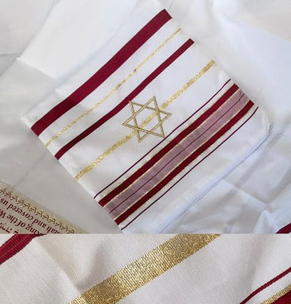 NEW-Red tallit lady prayer shawl Christian woman jewish cloth scarf - color: New-red