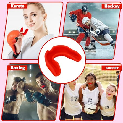 Frienda 50 Pcs Football Mouth Guards Bulk Youth Football Mouthpiece Sports Athletic Mouthguard Teeth Guard for Hockey Karate Basketball Boxing Lacrosse Rugby - color: Red