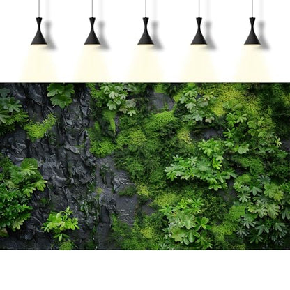 Rock Wall Texture Aquarium Background Green Moss on Black Rock Wall Fish Tank Background Nature Green Moss Fern Reptile Tank Background Rock Texture Reptile Habitat Terrarium Background 72x24in