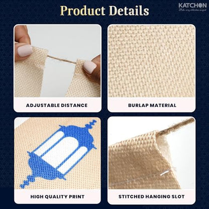 KatchOn, Ramadan Mubarak Banner - 10 Feet | Burlap Bunting Garland for Ramadan Decorations | Islamic Decorations for Home, Muslim Decor, Ramzan Decoration