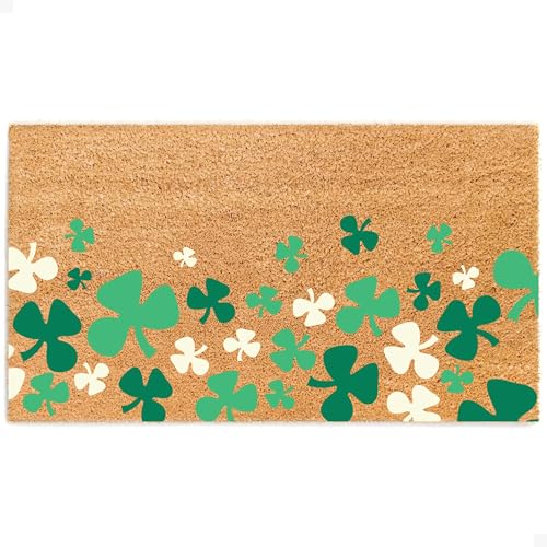 THEODORE MAGNUS Door Mat – Coir Doormat for Outdoor Entrance, Durable Welcome Mat with Non-Slip Backing, Perfect for Front Door and Entryway - Outdoor/Indoor - Clover Cascade - 17" x 30" - color: Clover Cascade