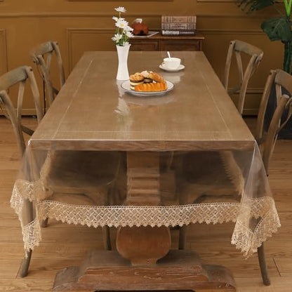 Walrus Clear Vinyl Tablecloth Protector Waterproof/Oil-Proof Plastic Square Transparent Sheet Table Cover (54X120 Inch) - size: 54" x 120" (Rectangular)