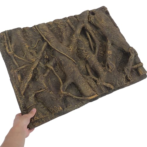 POPETPOP Fish Tank Background Board 3D Root Decorative Aquarium Background Plate 23.62X17.71X2.36 Inch Durable Pu Material Perfect for Home Aquarium Display