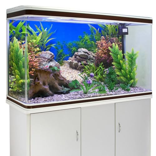 AWERT 36x24 inches Aquatic Plant Fish Tank Background Stone River Bed & Lake Aquarium Background Vinyl | AWERT River Bed & Lake Vinyl Terrarium Background - size: 36x24in/90x60cm