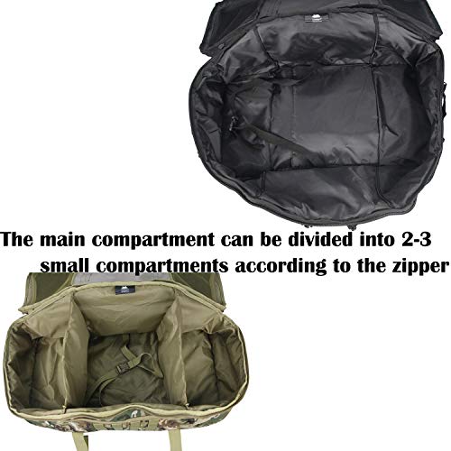3 in 1 Tactical Travel Duffel Bag Backpack, Heavy Duty Military Gym Bag | Waterproof 600D nylon, internal collapsible dividers, weekend overnight travel, gym workout, camping luggage, 30L - color: Black, size: 30L,(19x10x8)Inches