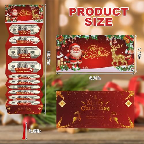 2026 New Christmas Money Envelope for Cash, 10 Slots Surprise, Money Envelopes for Xmas Gift Envelopes Supplies Christmas Cash Gift Envelopes for Men Women Girls Boys, Red - color: Red