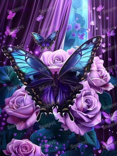 300 Pieces Puzzles for Adults - Butterfly Purple Rose Funny Boxed Puzzles,Challenging and Relaxing Gifts Idea for Puzzle Enthusiasts - color: Puzzles-10, size: 300pcs