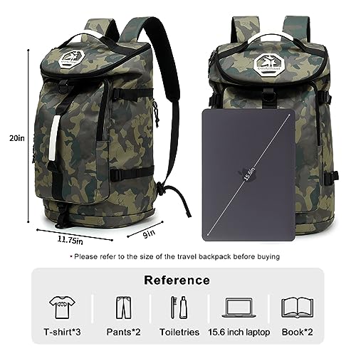 gym duffel bag backpack wrestling bag with shoe compartment 4 kinds of back method waterproof sports walking laptop - color: A-camouflage
