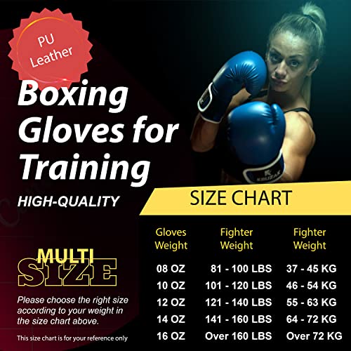 Kruzak Boxing Gloves for Men & Women, Sparring & Kickboxing Gloves, Muay Thai & MMA Gloves, 8-16 oz - color: Blue, size: 10 oz