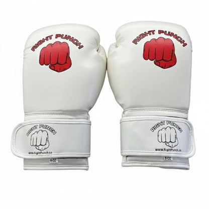 Boxing Gloves for Men, MMA Sparring Gloves, PU Leather, for Muay Thai, Kickboxing - color: White