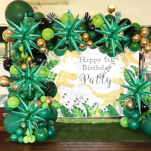 Green Star Balloons, 6PCS 22 Inch Foil Explosion Star Balloons - color: Green