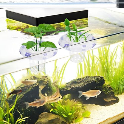 4 PCS Floating Aquarium Plant Holder Plastic Fish Tank Basket | Aquatic Pot with Floating Rings, for Fish Tank Aquaponic Plant Cultivation and Aquascape Decorations