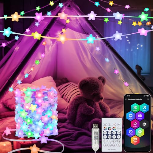 Smart Star Fairy Lights Color Changing String Lights APP Control for Dorm - size: 33FT