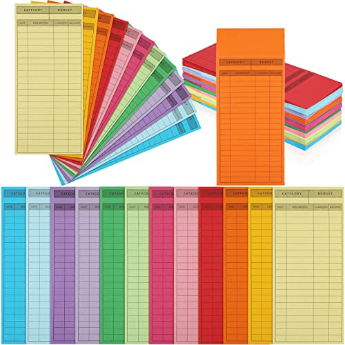 96 Pcs Colored Money Envelopes for Budgeting Cash 6.5 x 2.88 Inch Cash Envelopes for Banknote Tracking Savings 12 Colors(Classic Style)