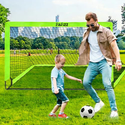 축구 골대, 뒷마당용 축구 골대, 1.8x1.2m(6x4피트) 휴대용 팝업 축구 네트 세트, 축구공, 사다리 및 콘이 있는 축구 훈련 장비 - color: 초록색.