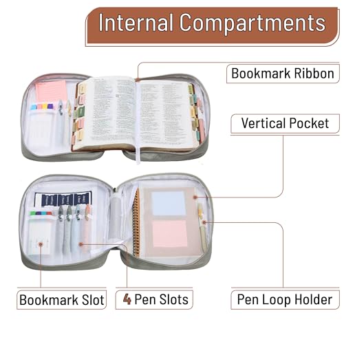 Mr. Pen- Bible Cover Case | Carrying Book Case with Durable Handle and Zippered Pocket, Bible Protective Church Bag for Men & Women, Christian Gifts - color: Sunlit Garden