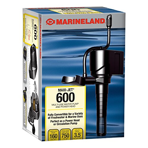 Marineland Maxi-Jet 600, Multi-Use Water Pump And Power Head, Fully Convertible (ML90510), 160/750 GPH - size: 160/750 gph
