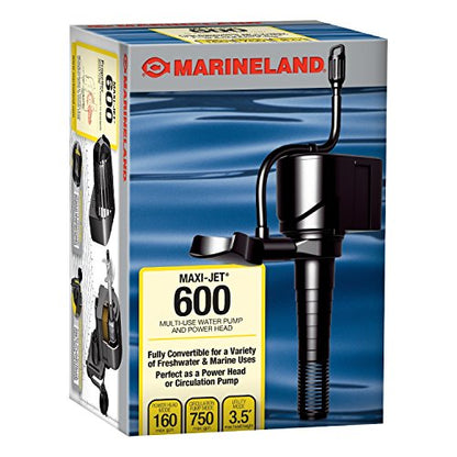 Marineland Maxi-Jet 600, Multi-Use Water Pump And Power Head, Fully Convertible (ML90510), 160/750 GPH - size: 160/750 gph
