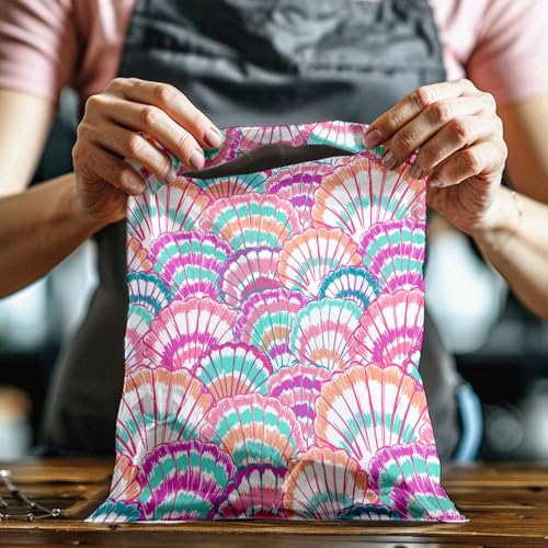 10x13 (100) Summer Seashell Summer Designer Poly Mailers Waterproof Self Sealing Tear Resistant Polymailers Shipping Envelopes Premium Printed Bags For Small Businesses - color: Seashells, size: 10x13