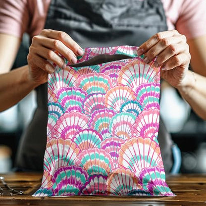10x13 (100) Summer Seashell Summer Designer Poly Mailers Waterproof Self Sealing Tear Resistant Polymailers Shipping Envelopes Premium Printed Bags For Small Businesses - color: Seashells, size: 10x13