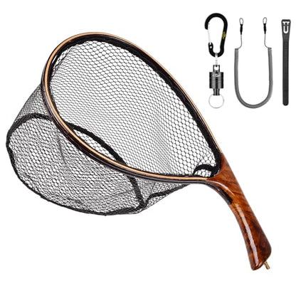 SF Fly Fishing Landing Net Soft Rubber Mesh Trout Net Catch and Release Net - style: Creek Combo a