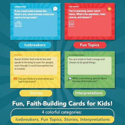 Kulture Games - Bible Conversation Cards for Kids - Christian Family Games - Faith Based Educational Card Games - Sunday School Christian - Gifts Learning - Ages 6+