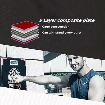 Thickened Boxing Strength Tester，Punch Force Sensor，Boxing Training Equipment ，Voice Broadcast，Adjustable Height Wall Mounted， for Adult Kid Karate Training Sanda Taekwondo