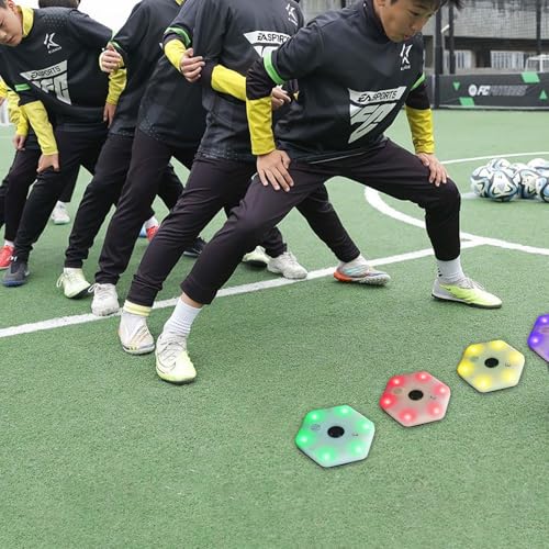 JOJOCY ReactionX Training Lights 4 PCS - Pressure Resistant, Mobile App Control, 29+ Modes, 8 Lights, 6 Strobe Effects, Type-C Charging, Enhances Reaction Time & Agility