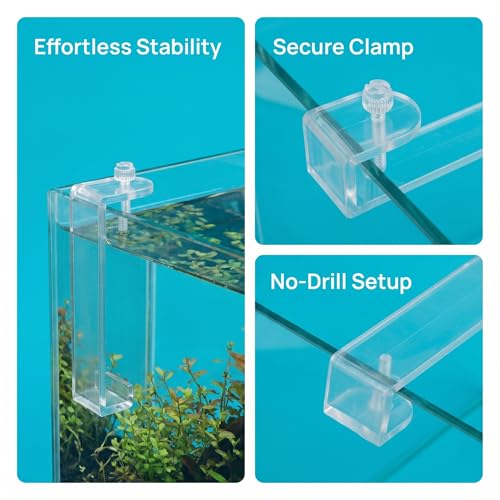 Kisangel 3pcs Clear Fish Tank Clip Bracket, Negative Pressure Fish Tank Mount, Wall Mount Clip Breeder Box Holder, Adjustable Glass Aquarium Edge Holder,