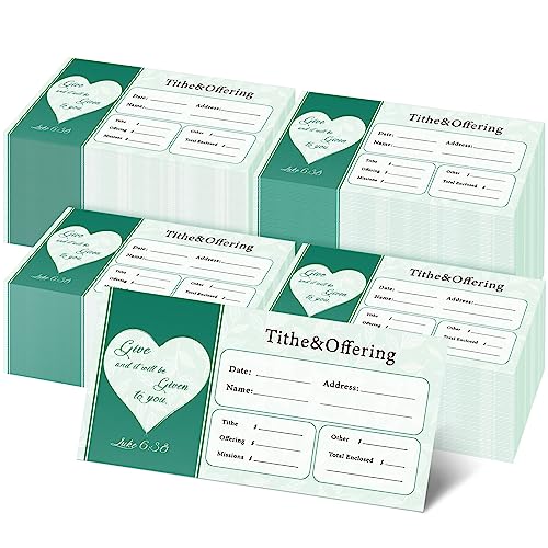 Woanger 1000Count Tithe and Offering Envelope for Church Donation, Heart - style: Heart