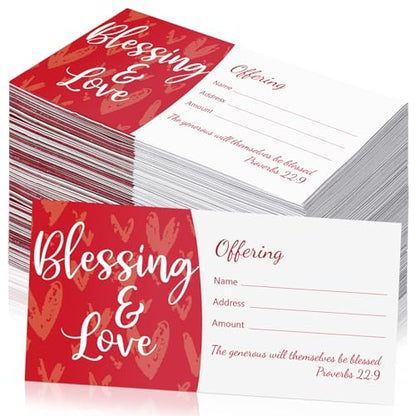 200 Pcs Church Offering Envelopes Tithe and Offering Envelopes for Church Blessings and Love Cash Envelope Bill Size for Tithes Checks and Donations