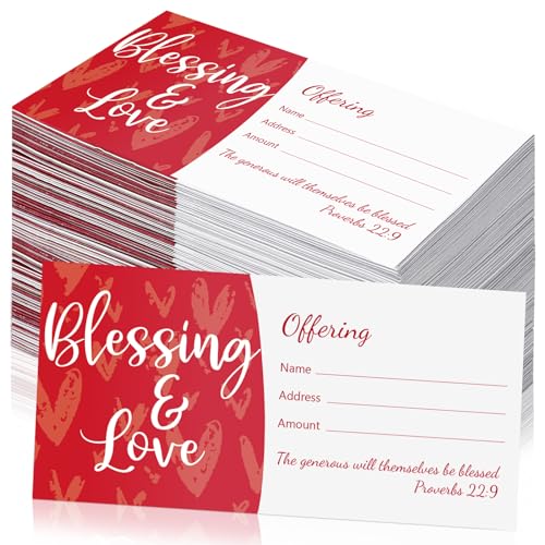 200 Pcs Church Offering Envelopes Tithe and Offering Envelopes for Church Blessings and Love Cash Envelope Bill Size for Tithes Checks and Donations