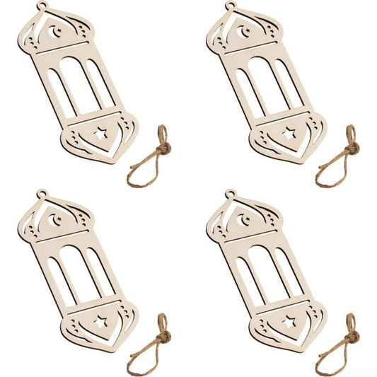 Ramadan Hanging Ornament Eid Mubarak Wreath Door Sign Wooden Hanging Signs, Kareem Hollow Ornament Moon and Stars,Shape Ramadan Mubarak Party Wood Wall Hanger for Islamic Muslim Home (Lantern) - color: Lantern