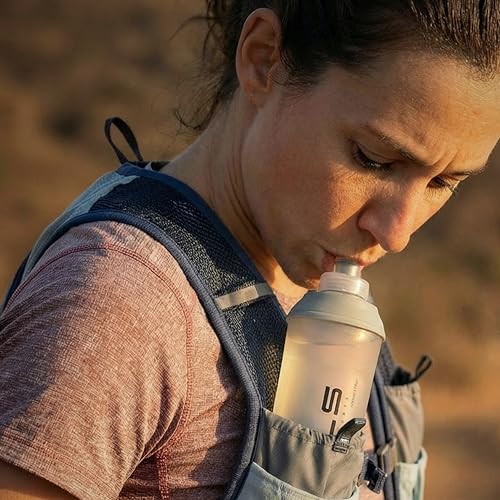 WRELS Running Water Bottle,250ml/350ml/500ml TPU Soft Flask,Collapsible Water Bottles for Hydration Vests and Running Belts Backpack, Soft Water Bottles For Hiking Cycling Climbing - color: White-350ml*2