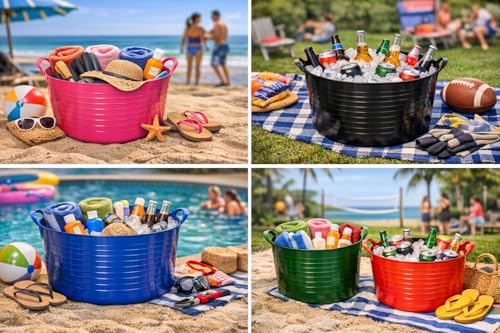 TubTrug SP15PK Shallow Pink Flex Tub, 15 Liter - color: Pink, size: 15 L