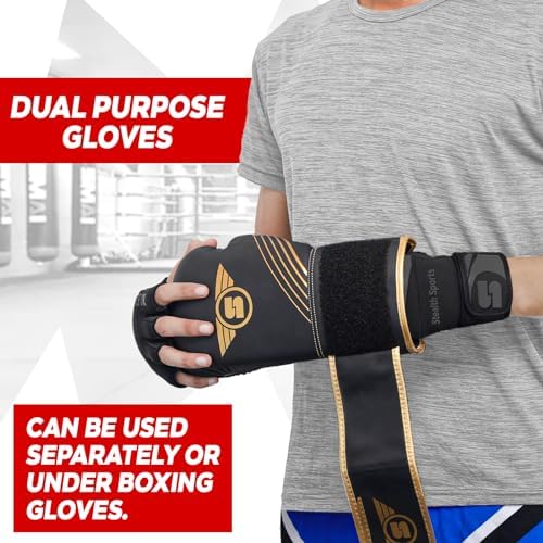 Boxing Inner Gloves Neoprene Wrist Support Padded Gel Wraps Hand Protection Boxing Bag Hand Wraps for Punching MMA Martial Arts Muay Thai Speed Bag Training – Under Mitts - size: Large