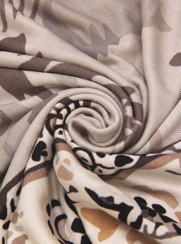 Printed Jersey Cotton Scarf for Women, Stretch Soft Hijab, Lightweight Breathable Head Wrap for All Seasons - color: Mctlp2538-a Pattern