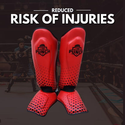 Shin Guards Kickboxing Leg Pads with Instep Protection, Muay Thai MMA Martial Arts Kicking Sparring Training Gear - color: Black & Red, size: Large