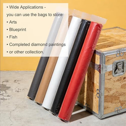 200 Pack Long Plastic Poly Bags, 4x40 Inch 2 Mil Clear Polyethylene Sleeves for Storage & Shipping, Flat Open Waterproof Poster Tube Protectors