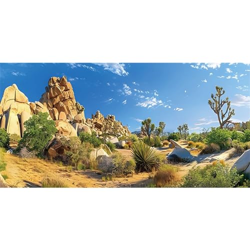 AWERT 36x18 inches Reptile Habitat Background Stone Blue Sky Oasis Cactus Sun and Desert Terrarium Background Polyester Background - size: 36x18in/90x45cm