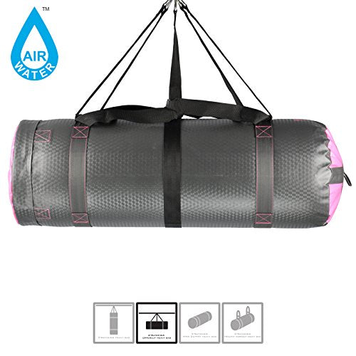 MaxxMMA 3 ft 4-in-1 Water/Air Heavy Bag | Training & Fitness, Uppercut Workout, MMA Grappling, Punching Bag - color: Grey/Pink